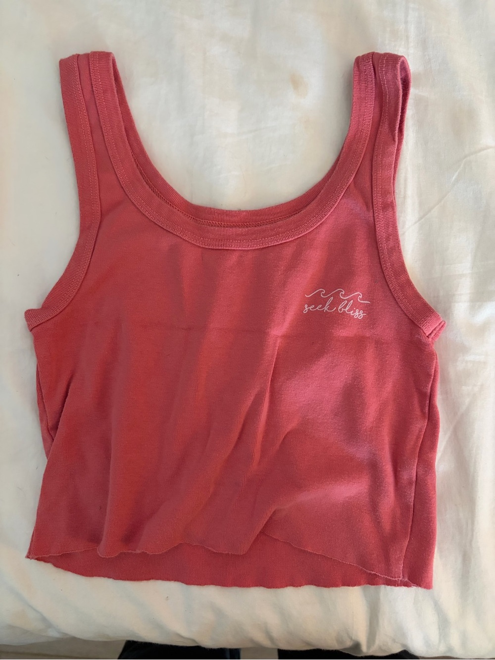 Billabong Coral Pink Cropped Tank - Seek Bliss Graphic